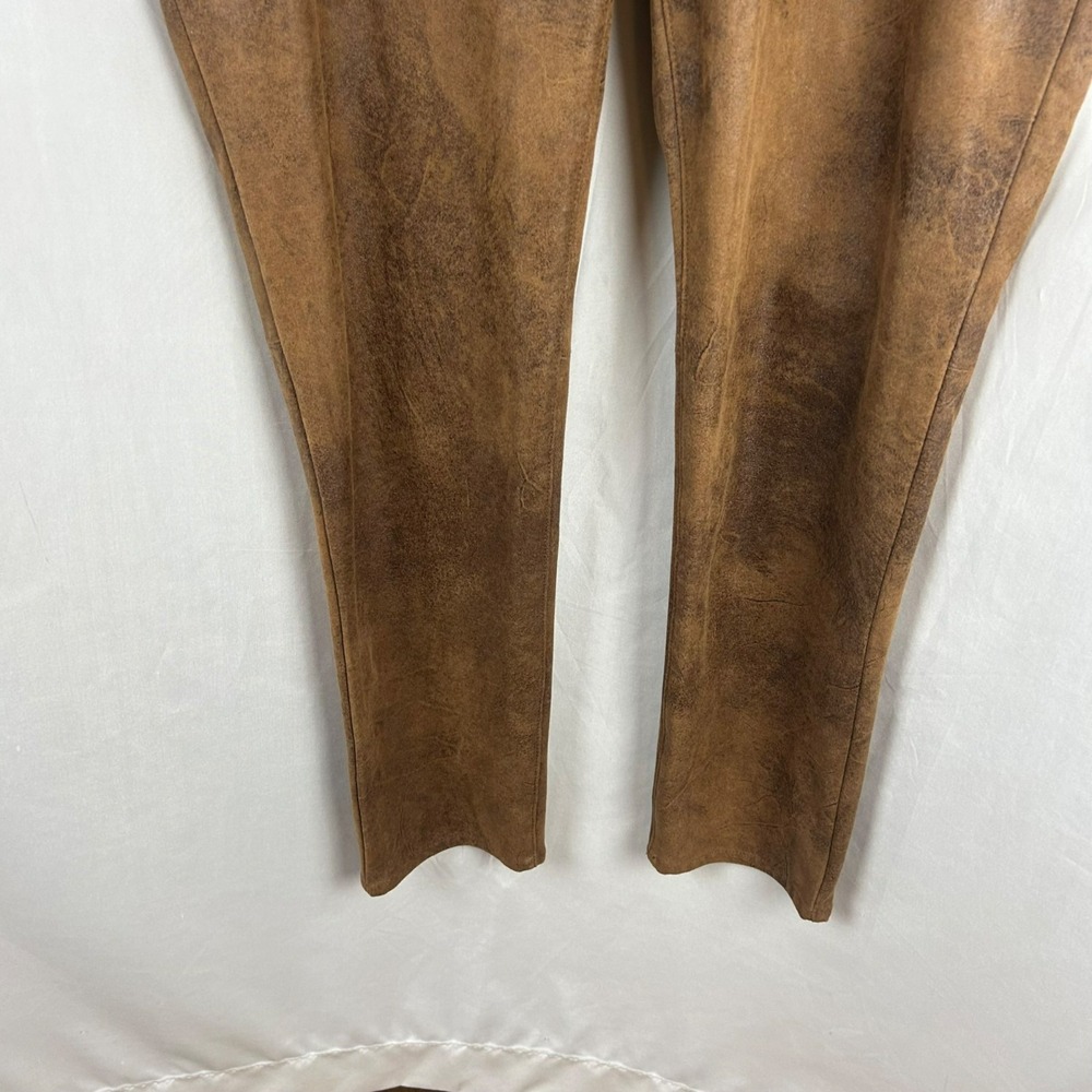 NEW Chico's Ultimate Fit Faux Suede Slim Pants Women 3 XL Brown Worn Luggage - Picture 7 of 13